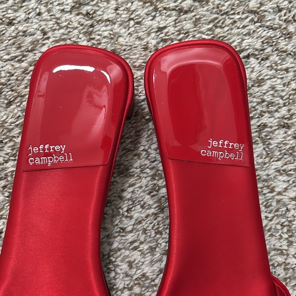 Jeffrey Campbell Red Satin slip on kitten mule 10 - Picture 5 of 10